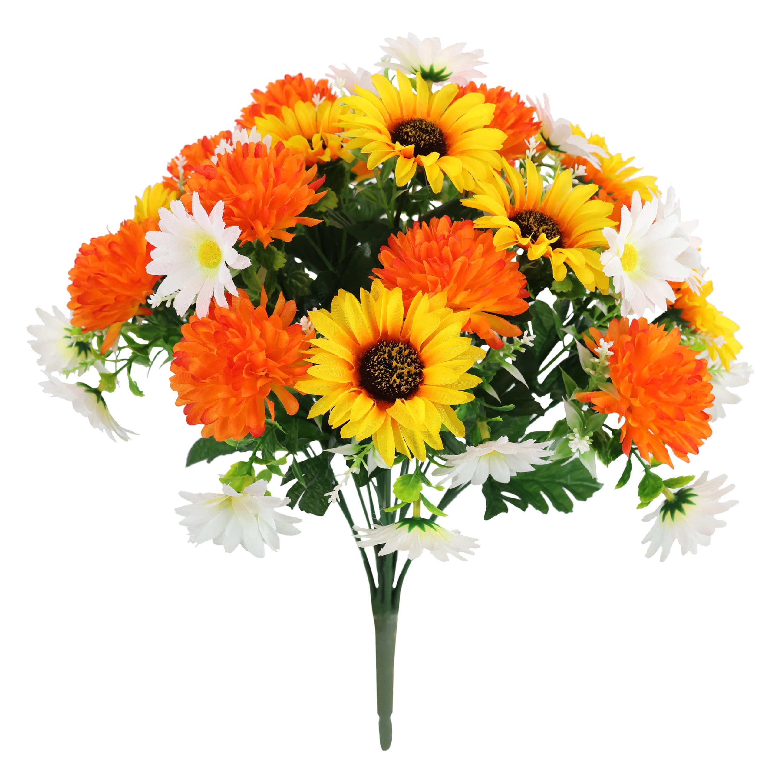 Flair Flower Artificial Flower Bouquet Dahlia Daisies Sunflower Bouquets Silk Flowers Daisy Artificial Flowers Decorative Flowers Bouquet Wedding Home Table Decoration