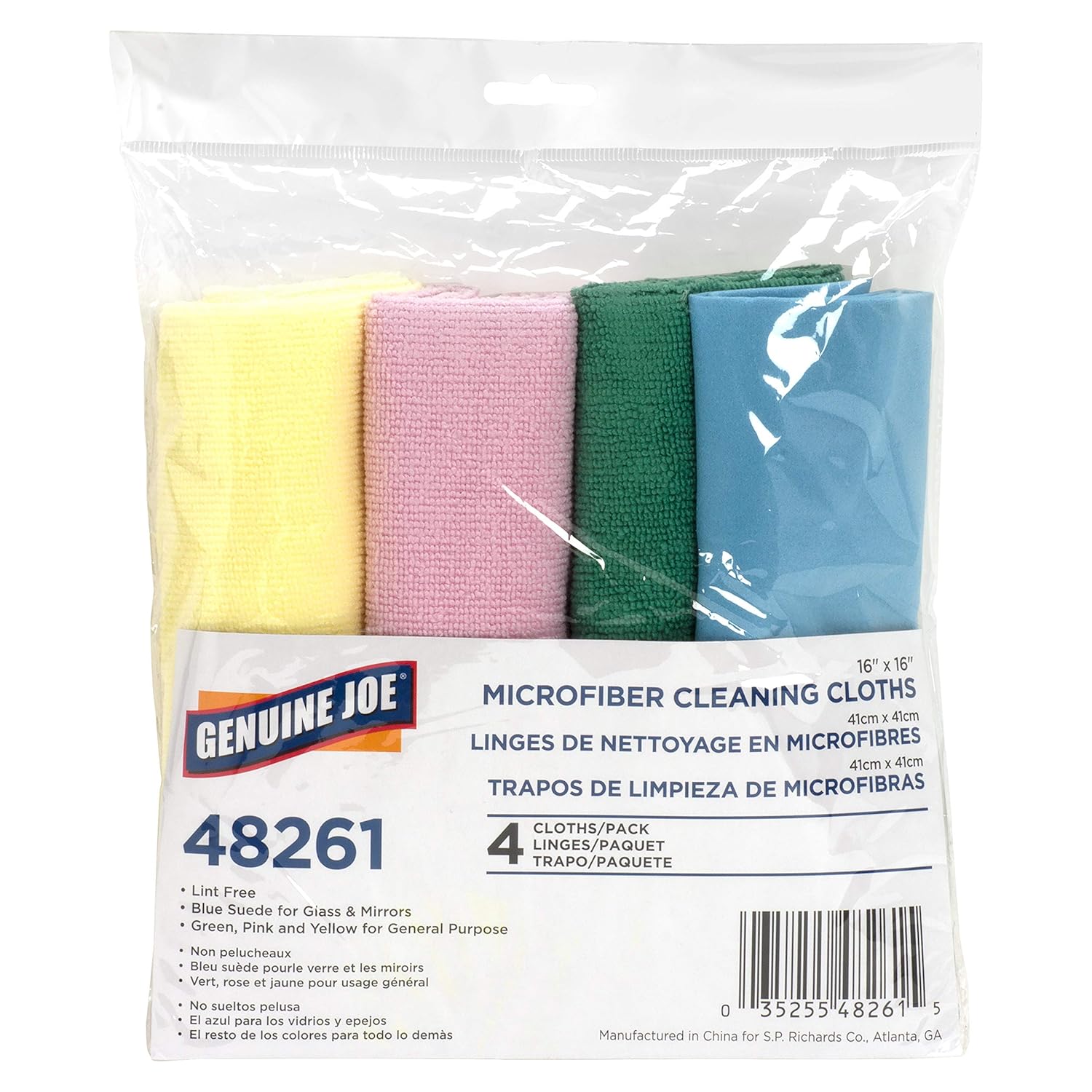 Genuine Joe Color-Coded Microfiber Cleaning Cloths