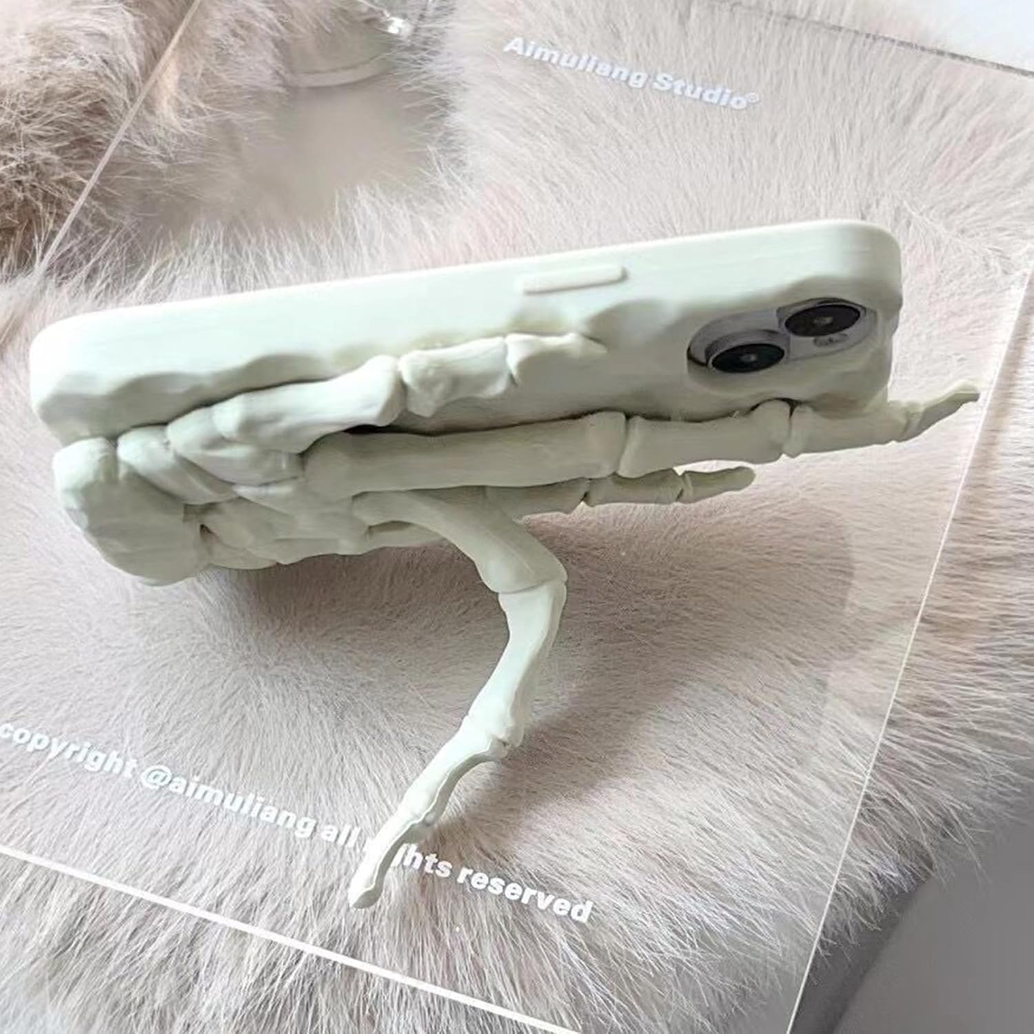 Funny Phone Case for iPhone 16, Cute 3D Horror Skeleton Hand Crazy Ugly Weird Halloween iPhone Case for Women Girls image 3
