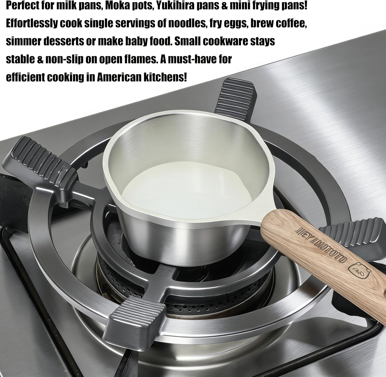 Gas Ring Reducer, Non Slip Iron Gas Stove Cooker Ring Reducer Fit for Gas Stovetop Espresso Maker, Coffee Moka Pot and Small Cookware (Non-Slip Double Hexagon)