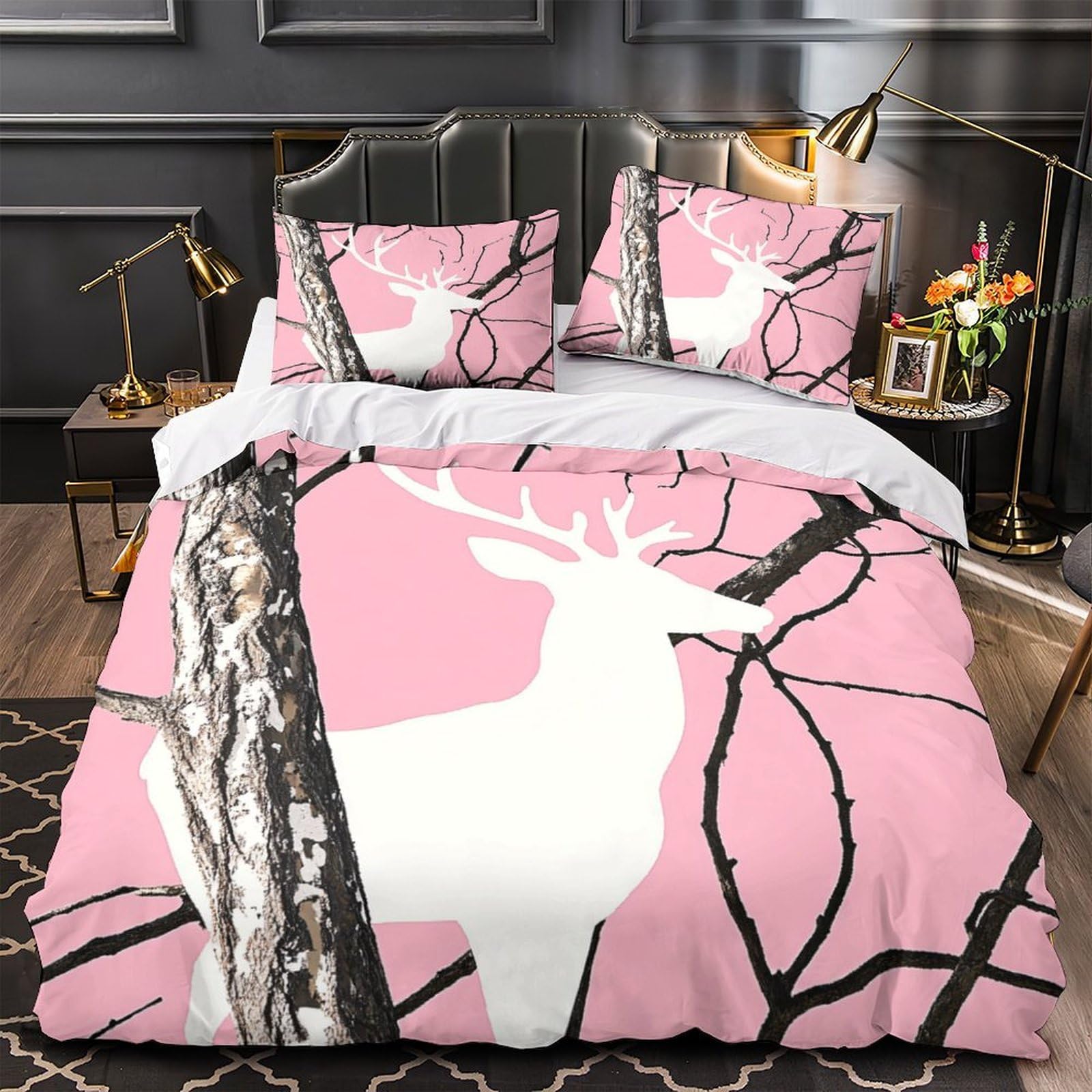 Parure de lit pour couple amoureux, ambiance florale 3D King 220x240cm