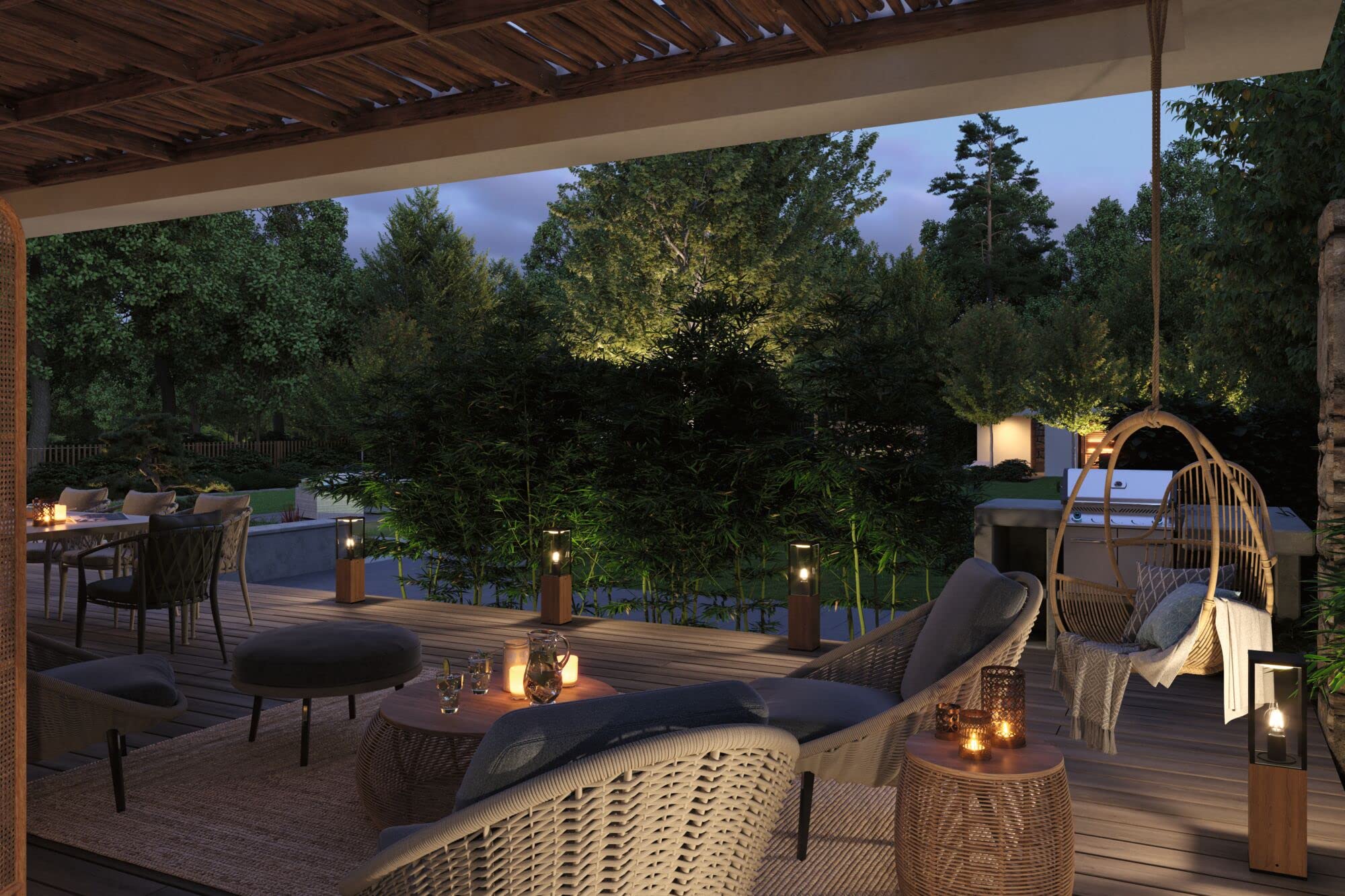 Paulmann 94676 Lampada LED per esterni oggetto luminoso Timba IP44 600mm paletto d’illuminazione senza lampadina angolare max. 60 W Outdoor legno E27