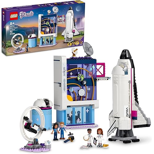 LEGO Friends Olivia’s Space Academy Shuttle Rocket 41713, NASA Space Shuttle Toy for Kids, Pretend Play Space Academy with Astronaut Mini Figures, Gift for Boys Girls 8+ Years Old