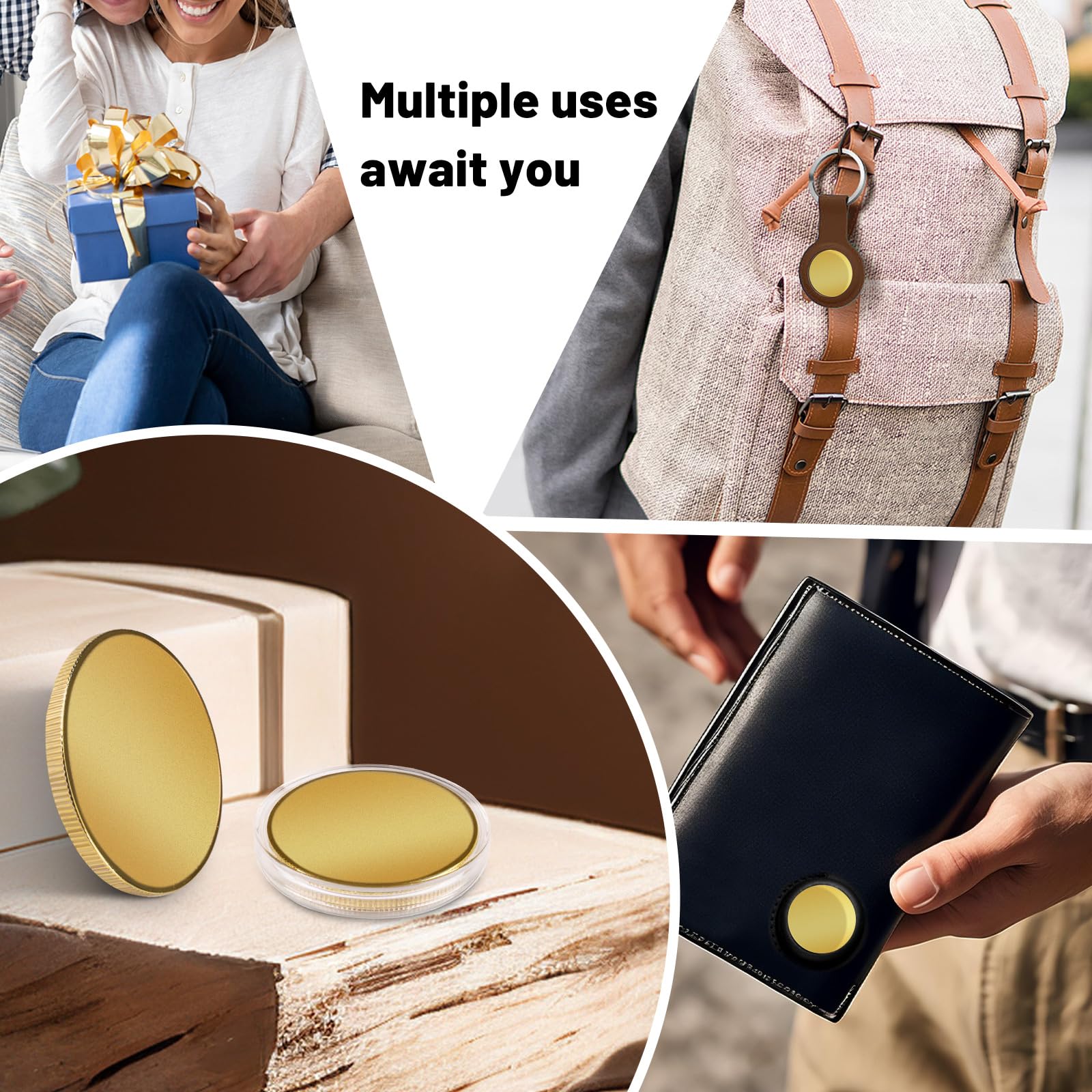 40 mm massive Messing-Gravurrohlinge mit Acryl-Schutzbox, 10 Stück Rohlinge für individuell gestaltbare Messingmünzen, Kupfermünzen können für DIY-Bastelprojekte (10 PCS)