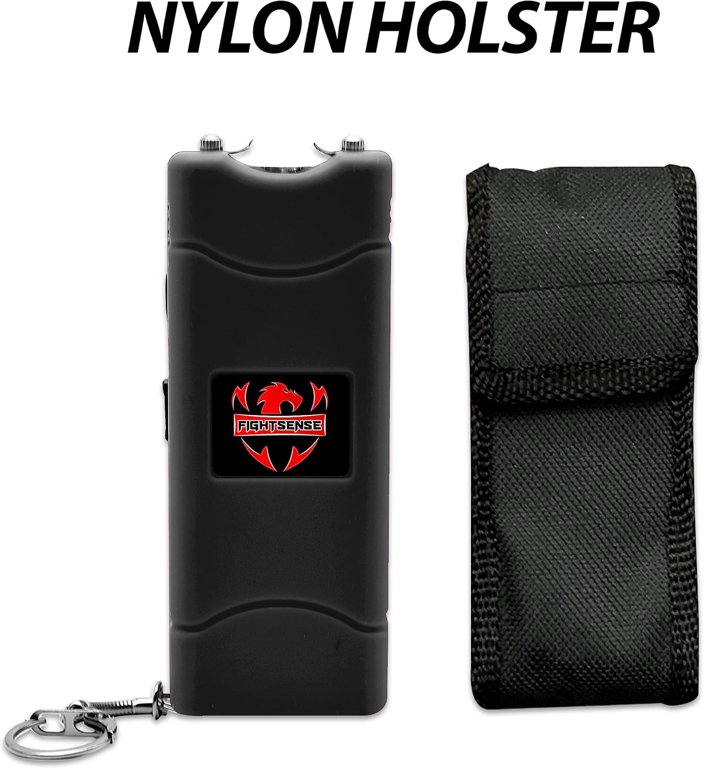 FIGHTSENSE (12 pcs) Wholesale Bulk Stun Gun Flashlight for Men and Women self Defense Device, Rechargeable Stun Gun, Nylon Holsters