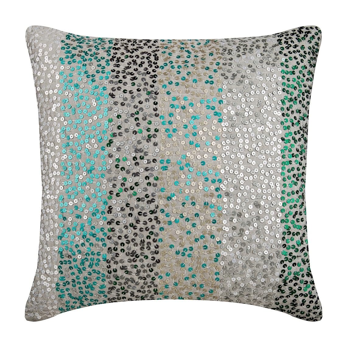 The HomeCentric Gray Cushion Covers, Sparkly Sequins Club & Lounge Theme Cushion Cover, 40x40 cm (16x16 inch) Cushions Cover, Square Silk Cushioncase, Solid Modern Throw Cushions - Aromatherapy โ image 1