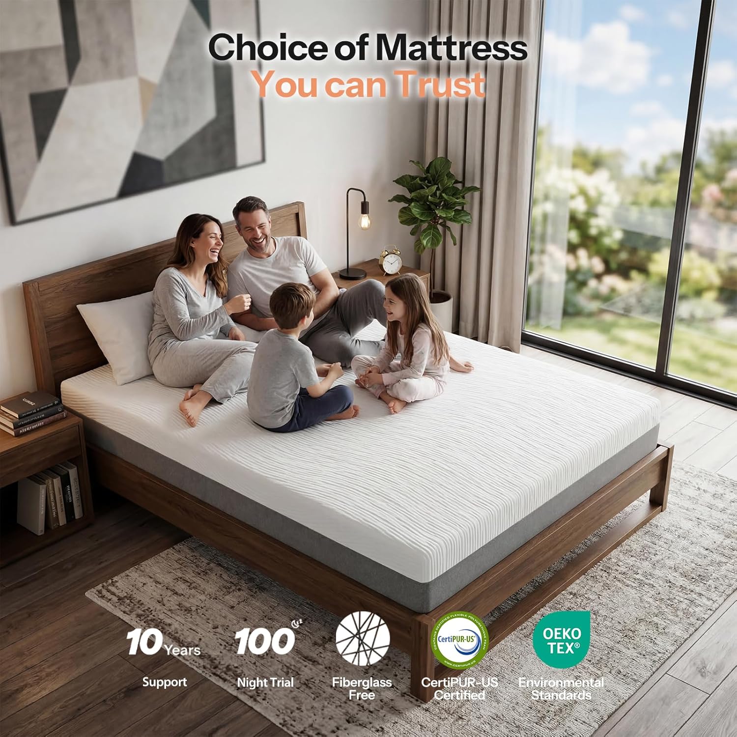 Life Balance King Mattress 8 Inch, King Size Cooling Gel Memory Foam Matteress in a Box with Firm Feel for Back Pain, Motion Isolation, Pressure Relief, Fiberglass Free, CertiPUR-US Certified