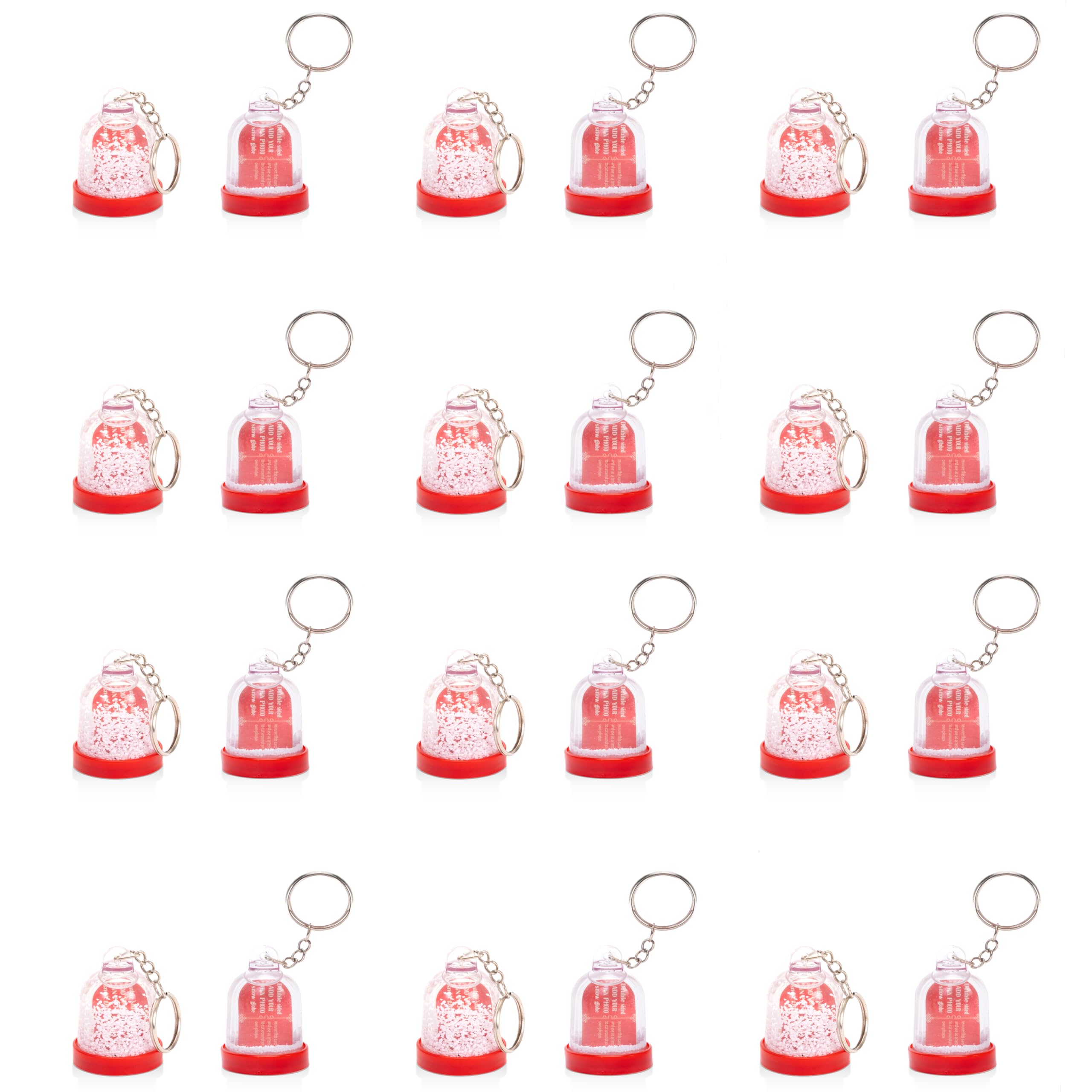 Mini Snow Globe Keyrings | Double-Sided Custom Photo Inserts | Clear Acrylic Keepsake Keychains | Fun DIY, Stocking Fillers, Party Favours | Packs of 2–24