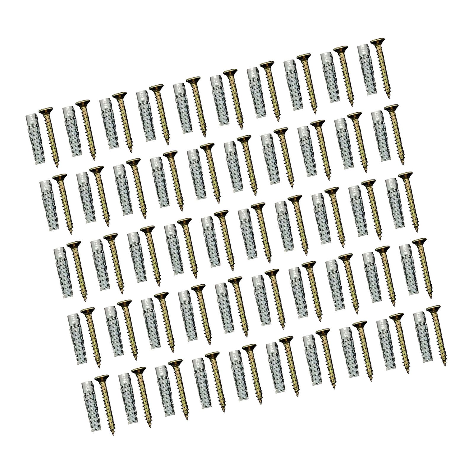 of 50 Metal Expansion Anchors Bolt Screws High Strength Iron Construction for Concrete Brick Wall Mounting Home Improvement Fasteners