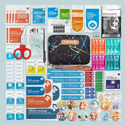 Miniatura 2 de EVERLIT Care Rescue Pack  Kit de primeros auxilios para la familia para niños con 200 piezas de suministros médicos  Bolsa de almacenamiento