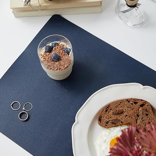 Miniatura 3 de DOLOPL Juego de 6 manteles individuales de piel sintética resistentes al calor, impermeables, antideslizantes, manteles individuales lavables y
