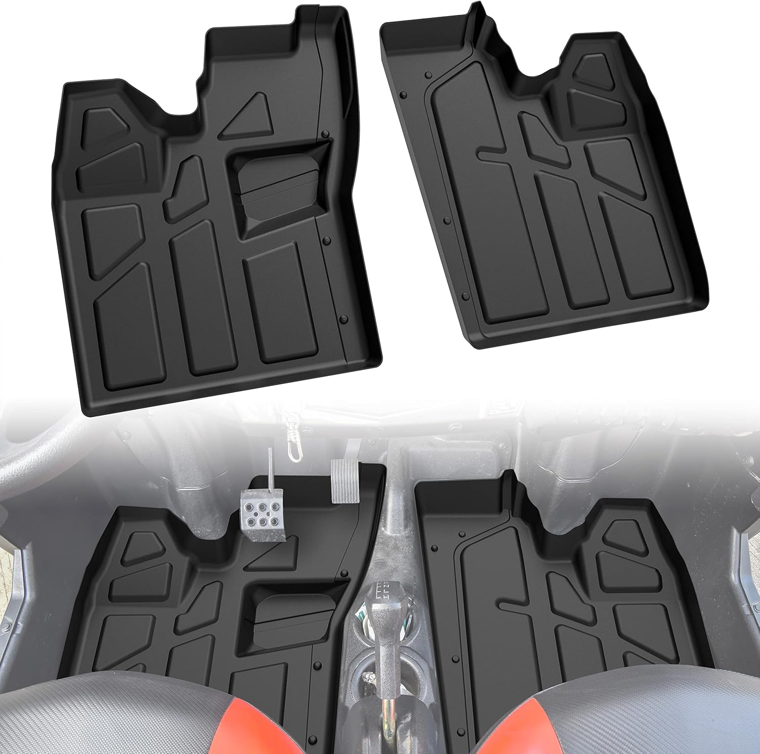 SAUTVS Front Row Floor Liners Floor Mats for Polaris RZR