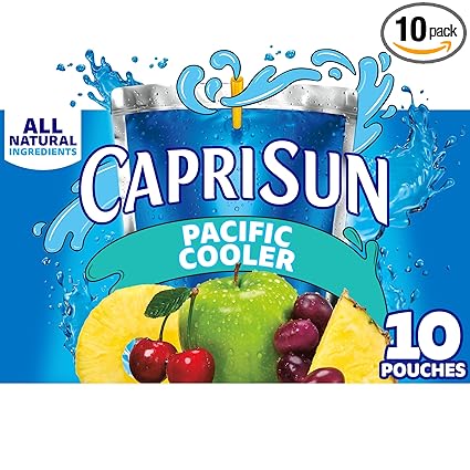 Capri Sun Pacific Cooler Mixed Fruit Flavored Juice Drink Blend, 10 ct Box, 6 fl oz Pouches