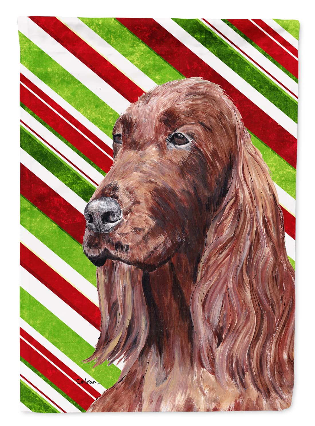 Irish Setter drapeau de Noël résistant aux intempéries pour façade extérieure terne