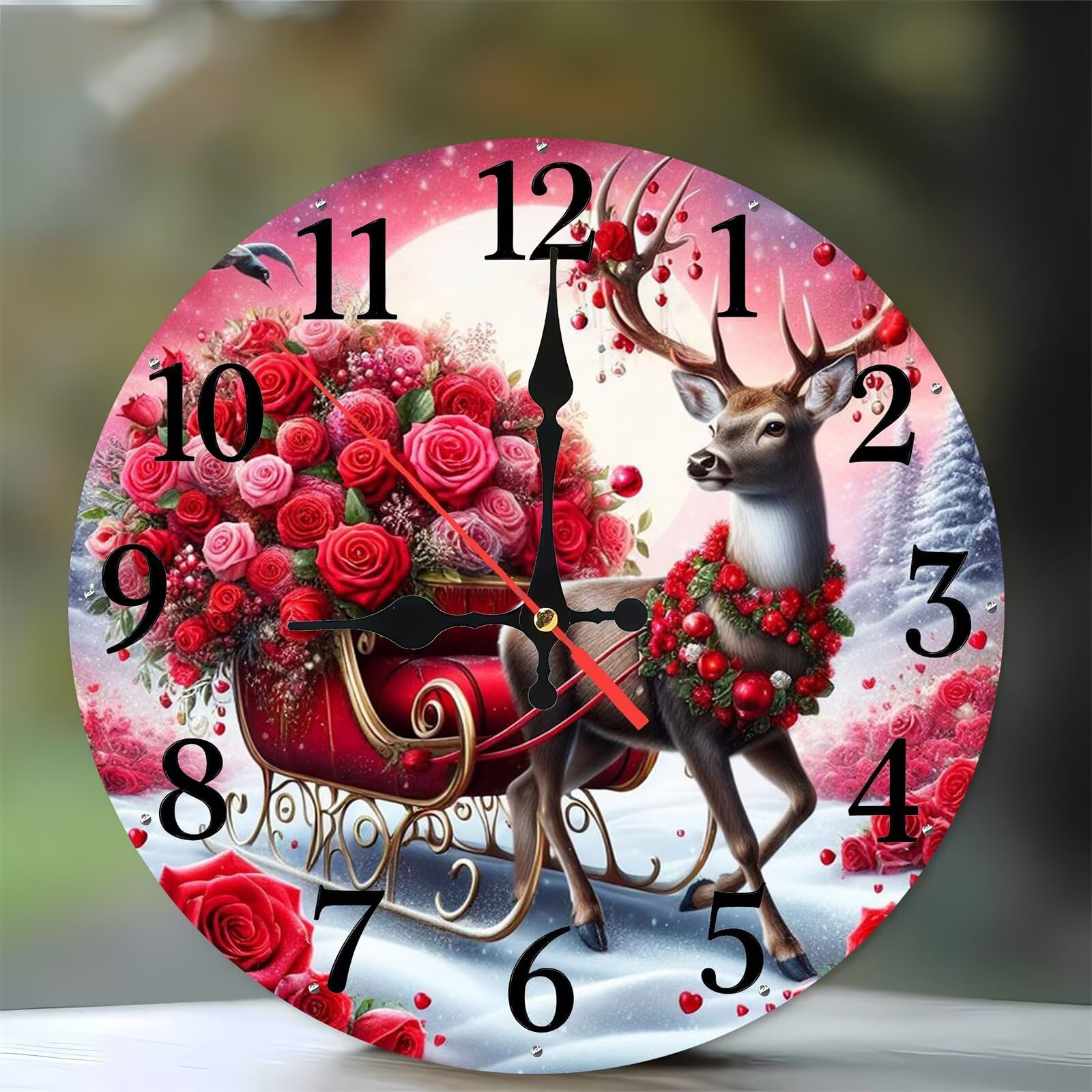 Horloge Murale en Bois Ronde 35 cm pour Enfin Supprimer le Tic-Tac