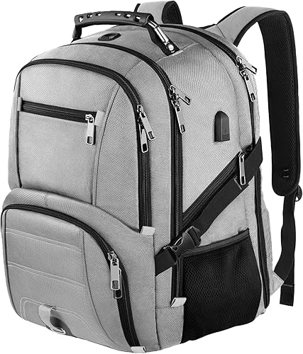 LTINVECK Mochila extra grande de viaje para laptop de 50 litros, bolsa de computadora con puerto de carga USB, compatible con TSA, duradera y