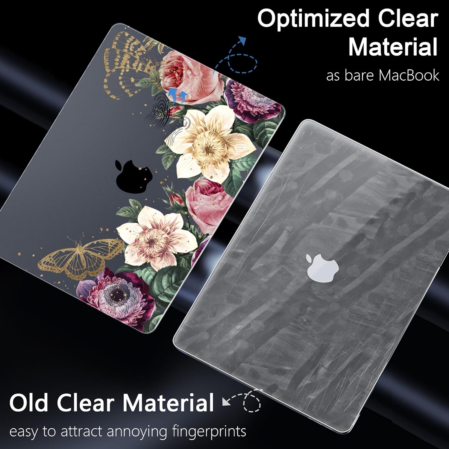 for MacBook Air 15” M4/M3/M2 Case 2025 2024 2023 A3241/A3114/A2941, Hard Shell Laptop Case with Keyboard Cover & Screen Film & OTG Adapter & Webcam Cover, Blooming Flower