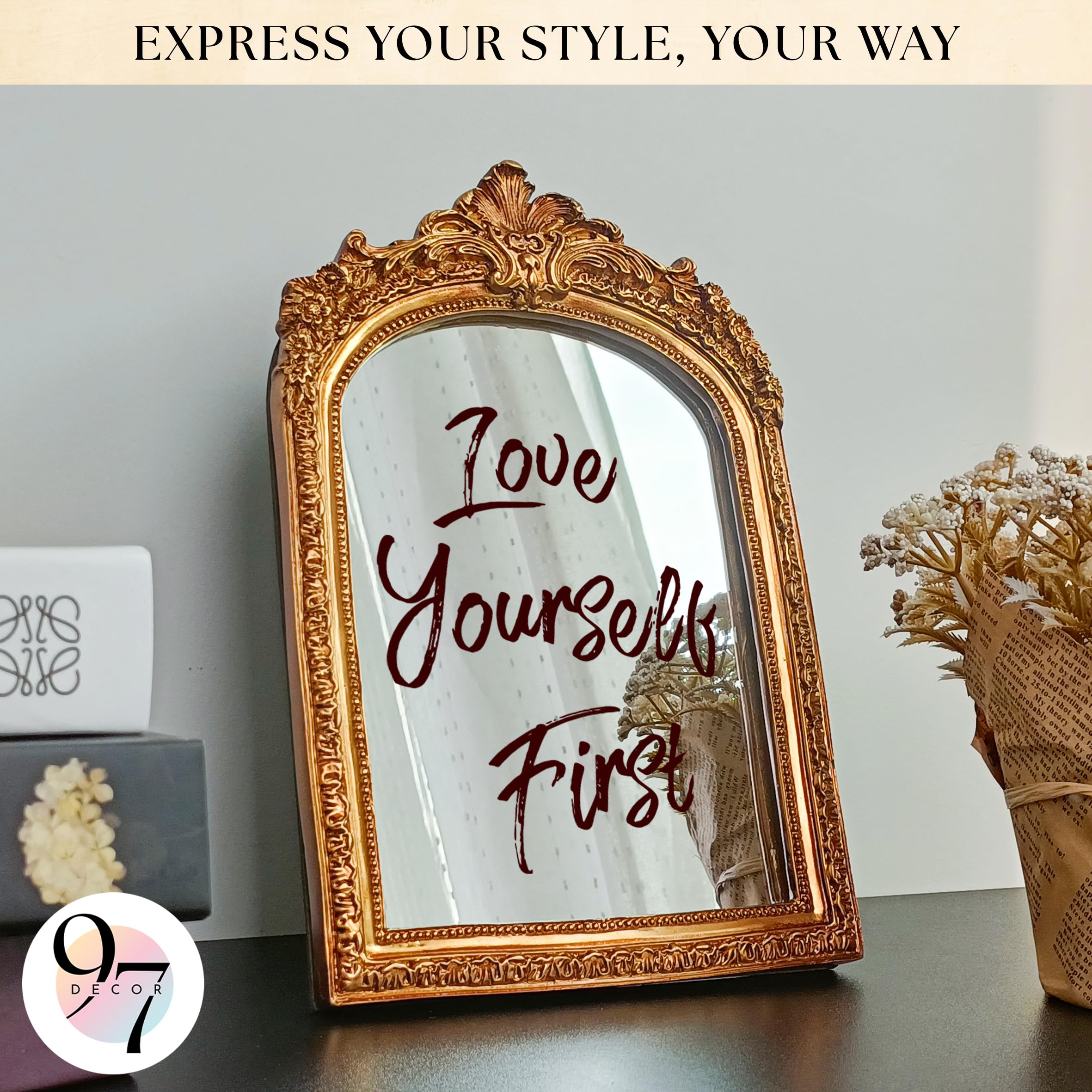 Amazon.com: 97 Decor Gold Vintage Wall Mirror - Small Gold Mirror