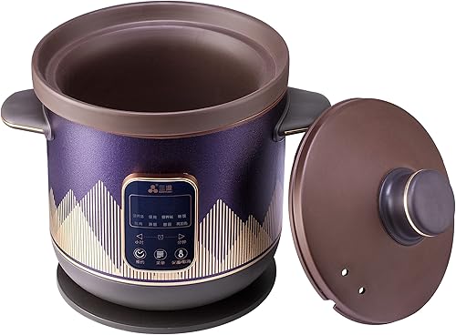 Miniatura 2 de SanYuan Purple Claypot - Olla eléctrica para sopa de guiso, olla de cocción lenta 6L TGD60-SA30