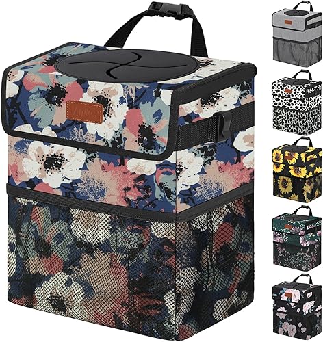 Miniatura 11 de Papelera para Coche con Tapa Colgante para Asiento Trasero, Accesorios para Coche para Mujeres y Hombres, Papelera Automotriz a Prueba de Fugas
