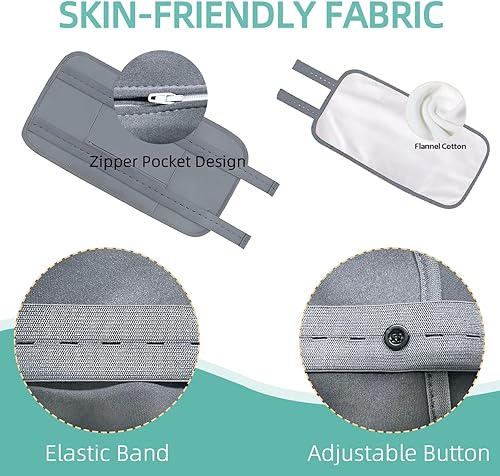 Miniatura 4 de Paquete de 4 envolturas de aceite de ricino con bolsa de almacenamiento, juego de aceite de ricino reutilizable y lavable con cinta ajustable,