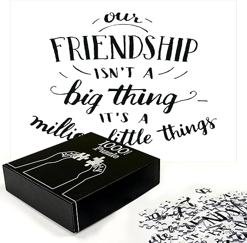 Miniatura 2 de Ambesonne Rompecabezas de texto cálido con texto en inglés "Our Friendship is Not a Big Thing Its Many Little Thing", de cartón duradero, 1000