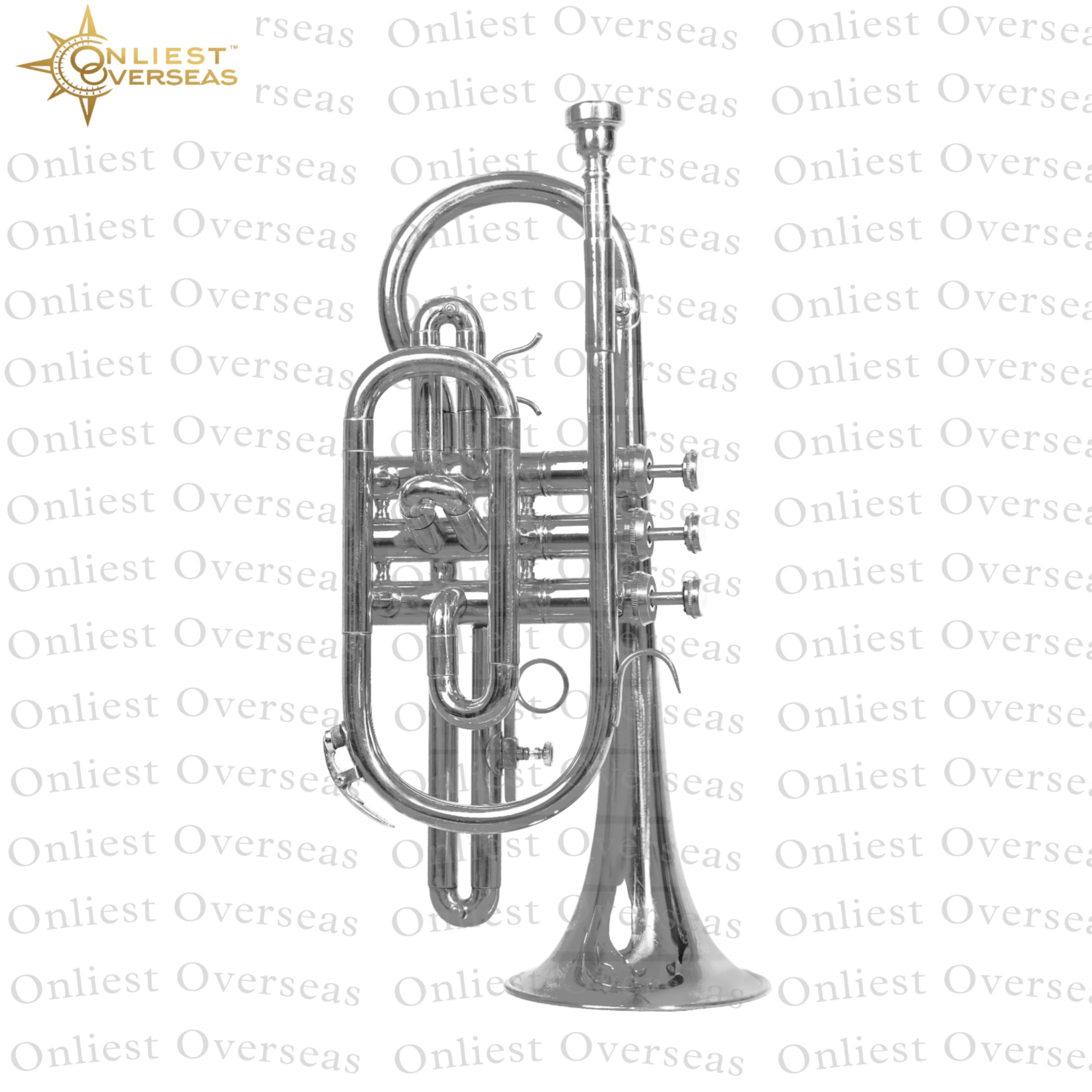 Juego de cornetas de latón Bb | Cornet de banda compacta con válvulas de pistón suaves, tubo de plomo de cobre fósforo | Incluye boquilla, kit de limpieza y funda rígida plateada