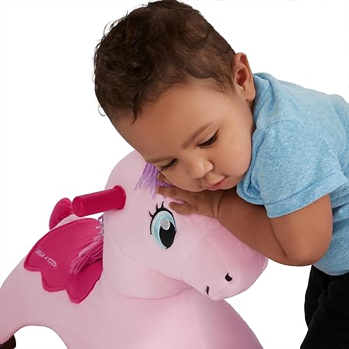 Miniatura 10 de Radio Flyer - Juguete para montar de Shimmer el unicornio mágico con luces y sonidos interactivos, para niños de 1 a 3 años, color rosado, mediano
