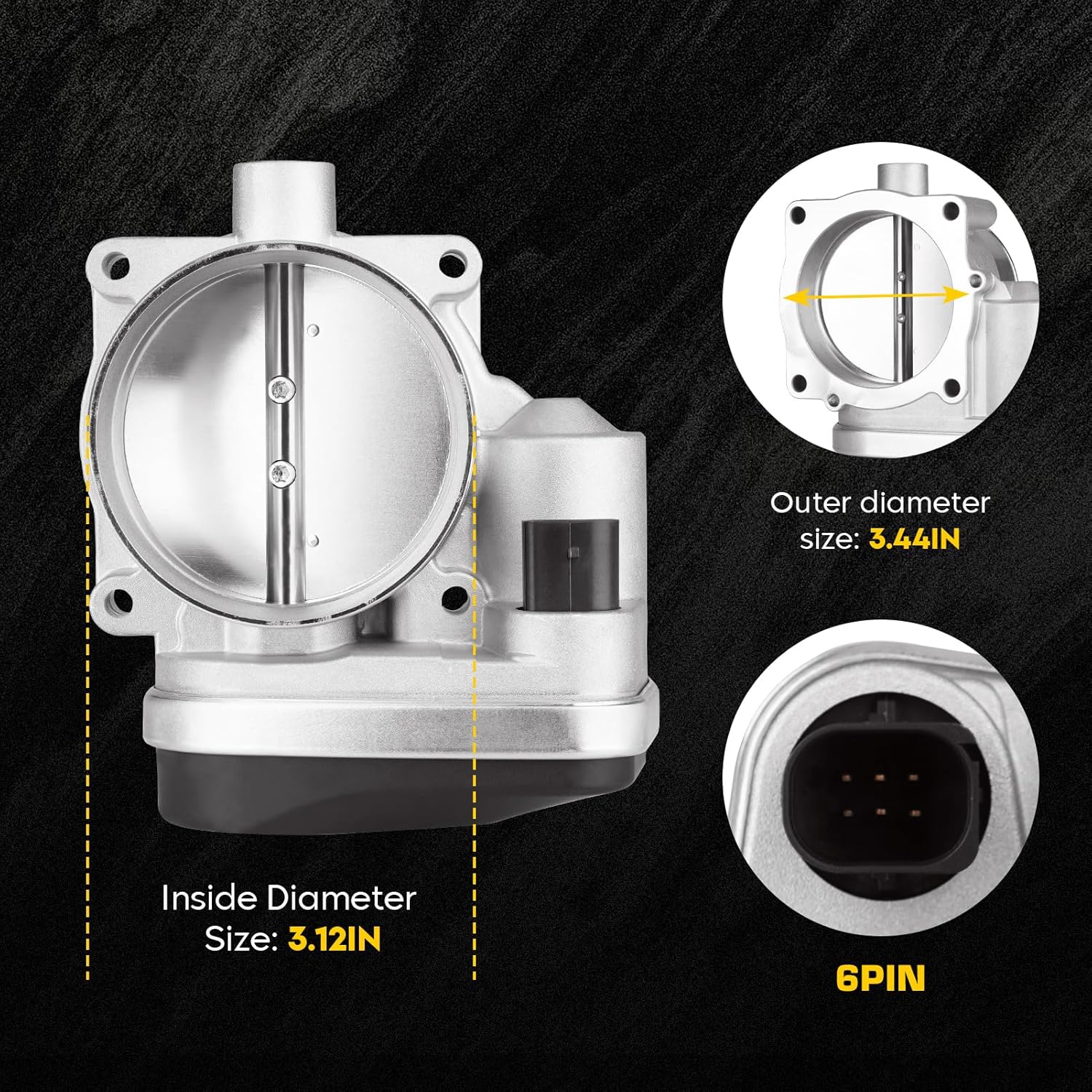 5.7L Electric Throttle Body S20042 Fits for Dodge for Ram 1500/2500 2005-2012, for Dodge Durango 2005-2009, for Aspen 2007-2009, 67-7004 53032801AC