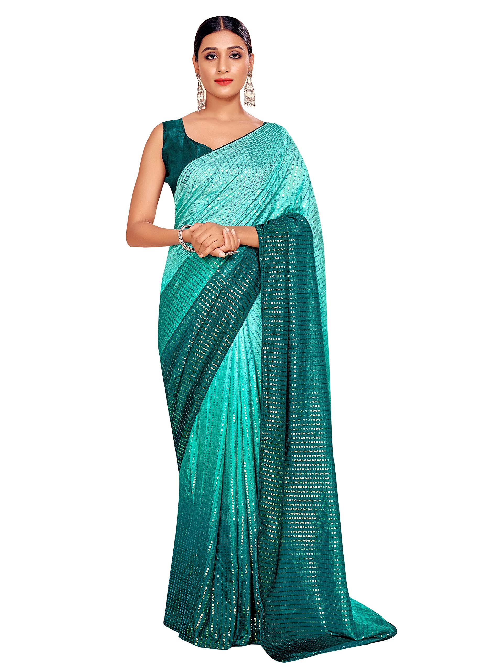 Elina fashionSarees For Women Bollywood Art Silk Saree || Sequence Embroidered Indian Sari & Unstitched Blouse
