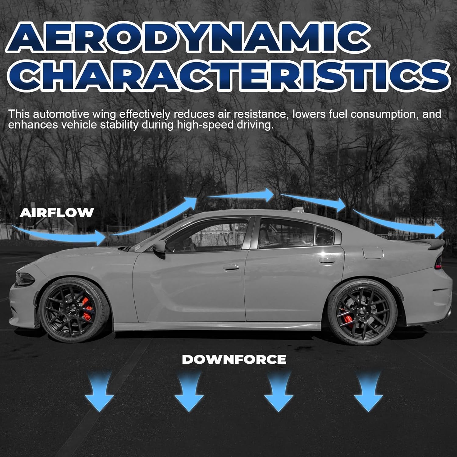 Fit for 2015-2024 Dodge Charger Rear Spoiler Redeye Style - SRT Hellcat ScatPack GT SXT SE R/T 4-Door OEM Trunk Lip Wing Gloss Black ABS
