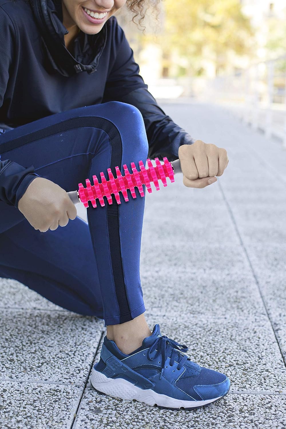 Nicole Miller Muscle Roller, 16.5" Body Massage Back Leg Muscle Roller Stick for Relief Muscle Soreness (Pink) : Health & Household