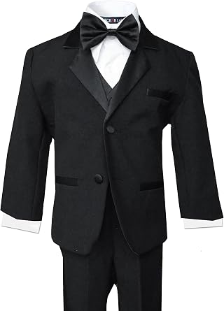Black Tuxedo Suit Complete Outfit for Little Boys