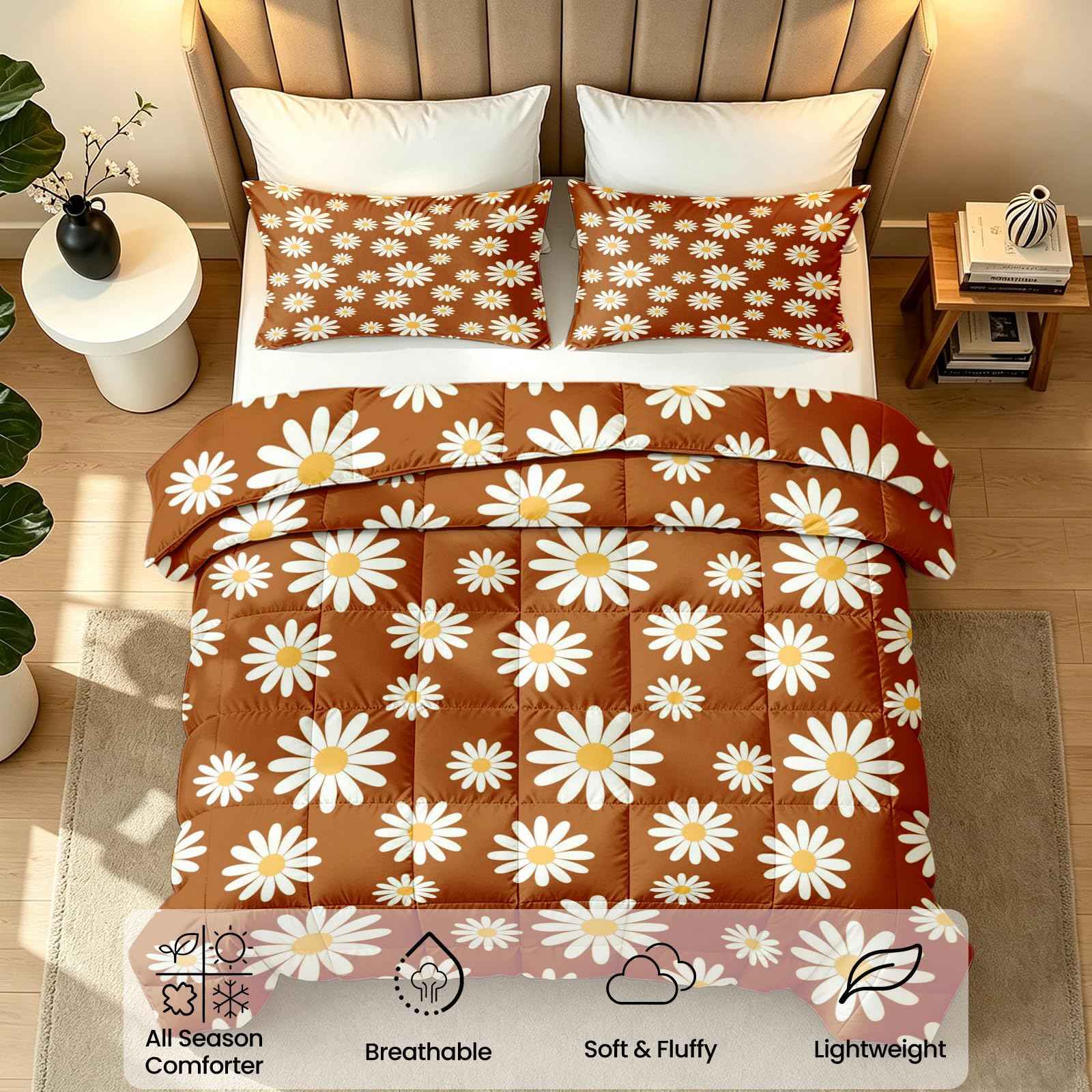Gänseblümchen Bettdecke ohne Bezug 155x220 cm, 4 Jahreszeiten
