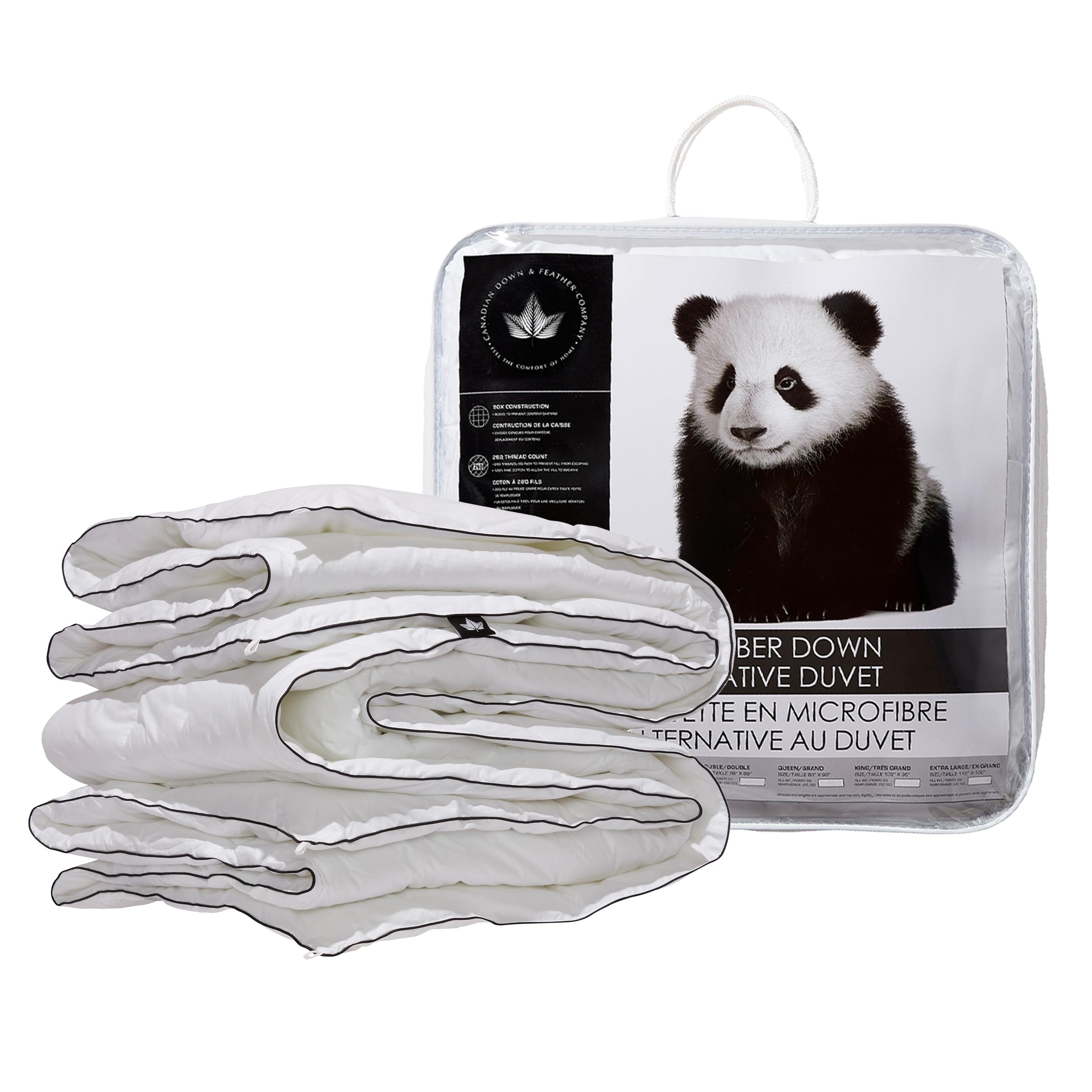 Canadian Down & Feather Co. - All Season Microfiber Down Alternative Duvet Queen Size - Machine Washable - 260 TC Shell 100% Cotton - Oeko TEX Certified