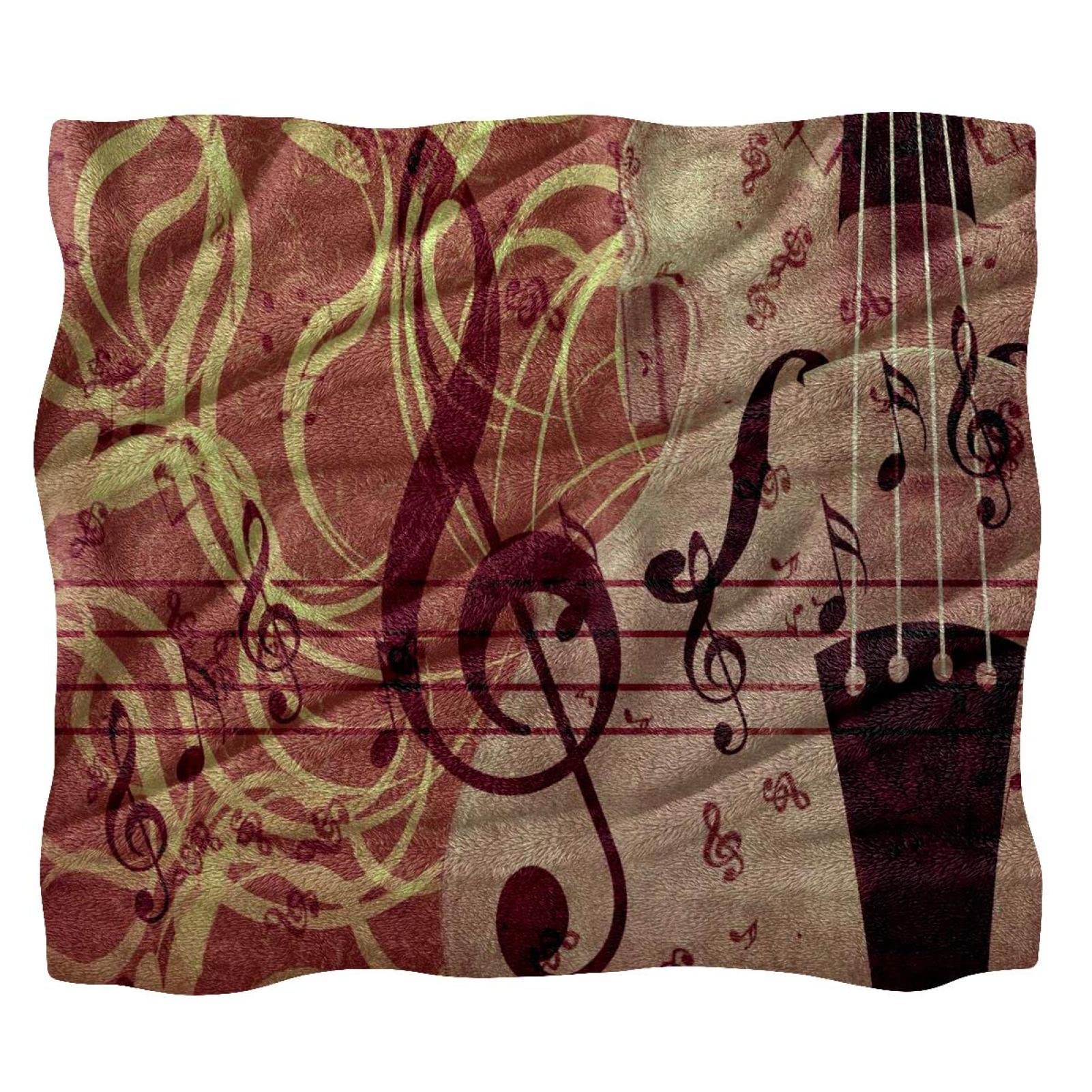 Couverture polaire violon vintage de style plaid décoratif haut de gamme