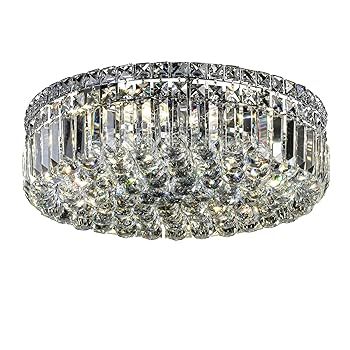 CEENLI 6-Lights Crystal Flush Mount Chandelier Light Fixture