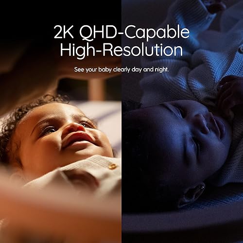 Miniatura 5 de Stork Masimo - Cámara de monitor para bebé, color blanco - QHD-Hires 24 horas, zoom in/out, audio de 2 vías, alertas de estado de la habitación,