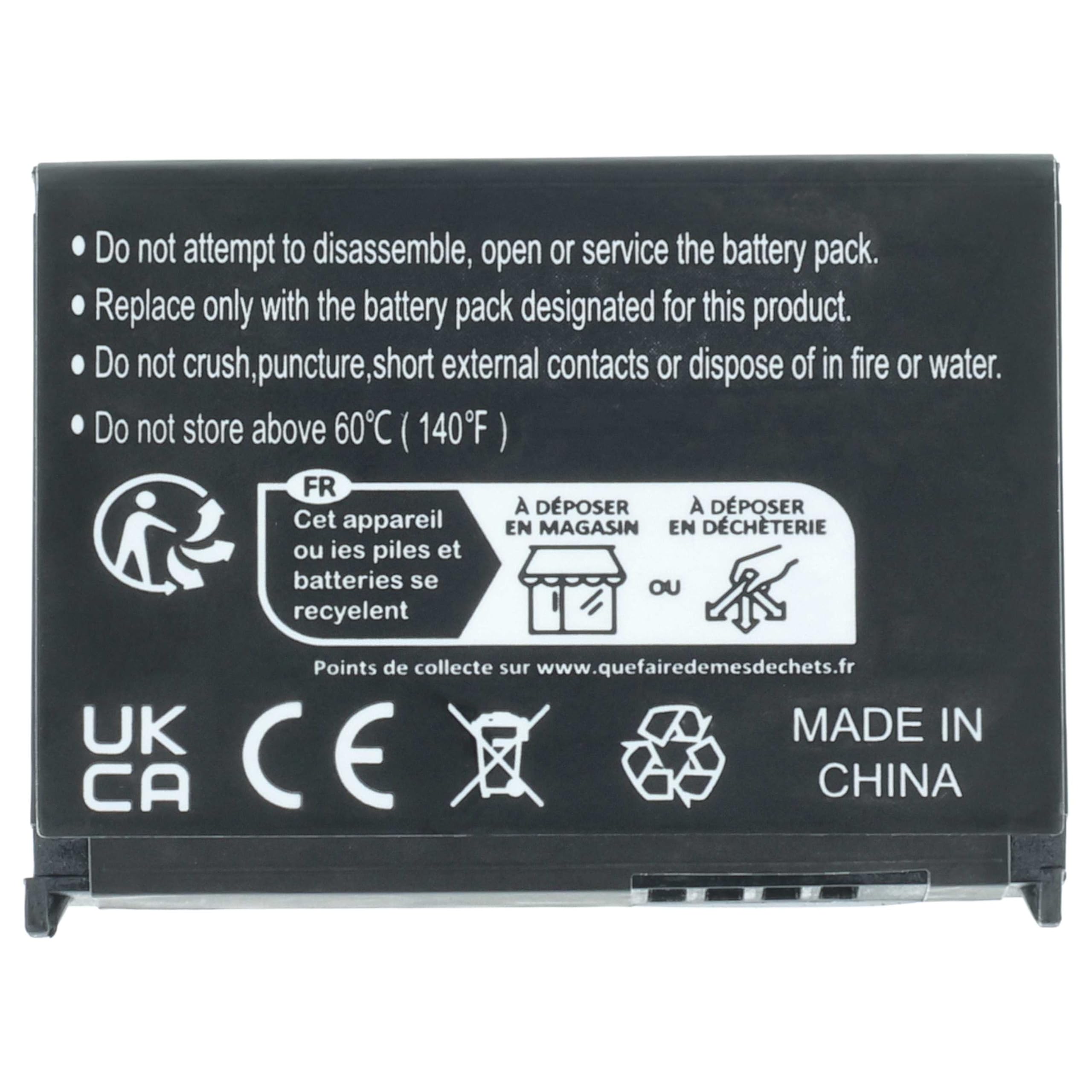 vhbw 1x batteria compatibile con Garmin Zumo 660LM, 650, 210 CE, 600, 660, 220, 665LM, 665, 210 navigatore GPS (1880mAh, 3,7V, Li-Ion)