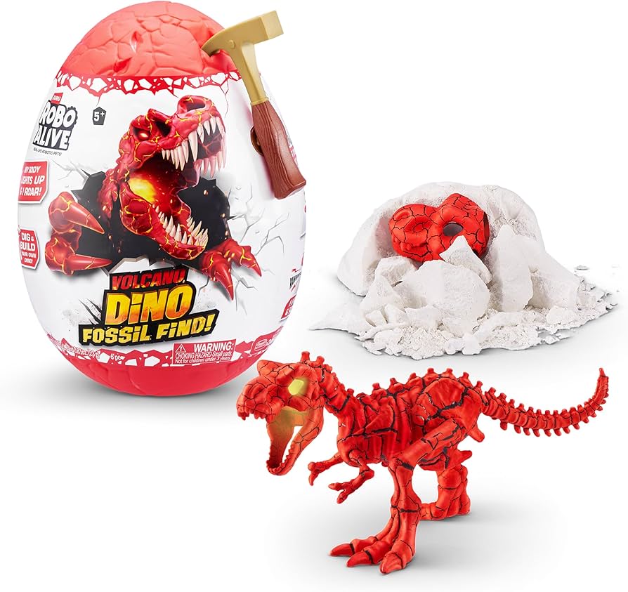 Amazon.com: Robo Alive Volcano Dino Fossil Find T-Rex by ZURU Boys