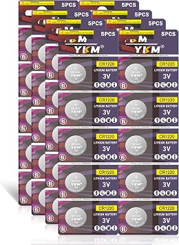 40 Pack CR1220 3V Lithium Coin Batteries Long-Lasting Button Cell Batteries