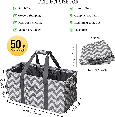 Miniatura 4 de Bolsa de Utilidad Extra Grande, Bolsas de Comestibles Reutilizables Plegables, Marco de Metal Mejorado, Con Asas Resistentes Fondo Reforzado Tela