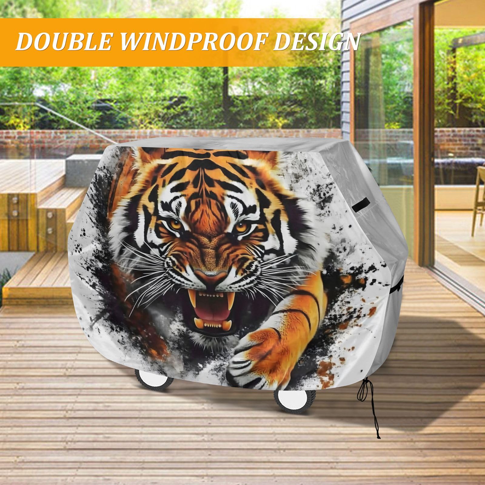 Fierce Tiger - Funda para barbacoa impermeable y resistente al aire libre