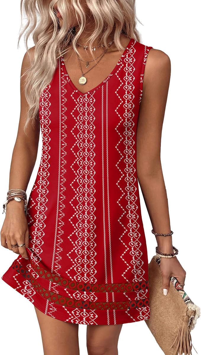 Vestidos de verano para las mujeres 2026 V cuello sin mangas de encaje Boho vestido elegante con clase primavera playa vacaciones trajes