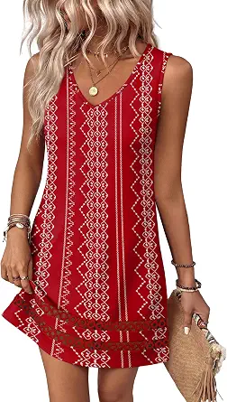 Summer Dresses for Women 2026 V Neck Sleeveless Lace Boho Dress