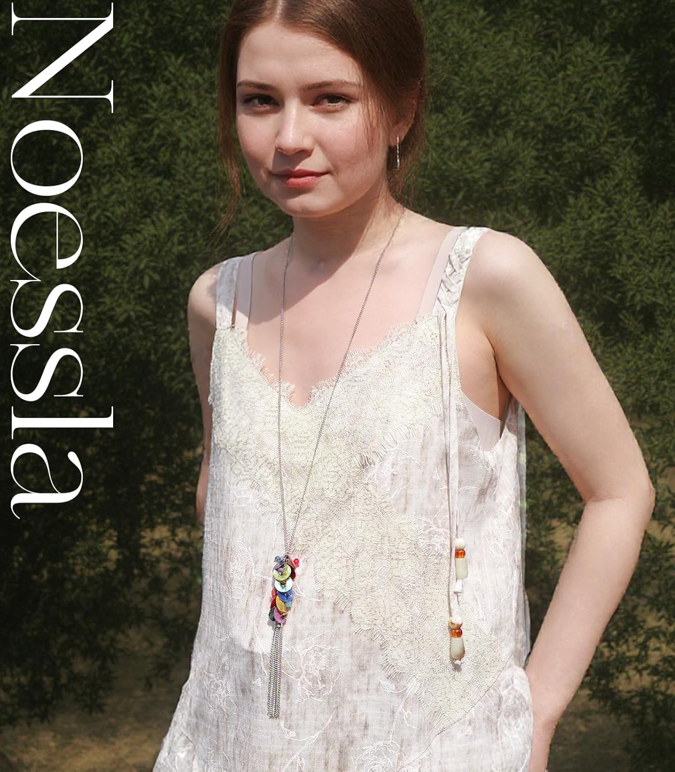 Noessla Boho Long Pendant Necklaces for Women Silver Tassel Long Necklace Sweater Chain Mothers Day Gifts Silver Costume Jewelry for Women - Image 5