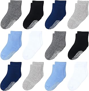 HYzgb Baby,Clothing,Baby Boys 0-24m,Socks & Tights,Socks 12 Pack Non Slip Toddler Baby Socks with Grips 1-7 Year Multi Colors, kids Toddlers Baby Boys Girls Gift