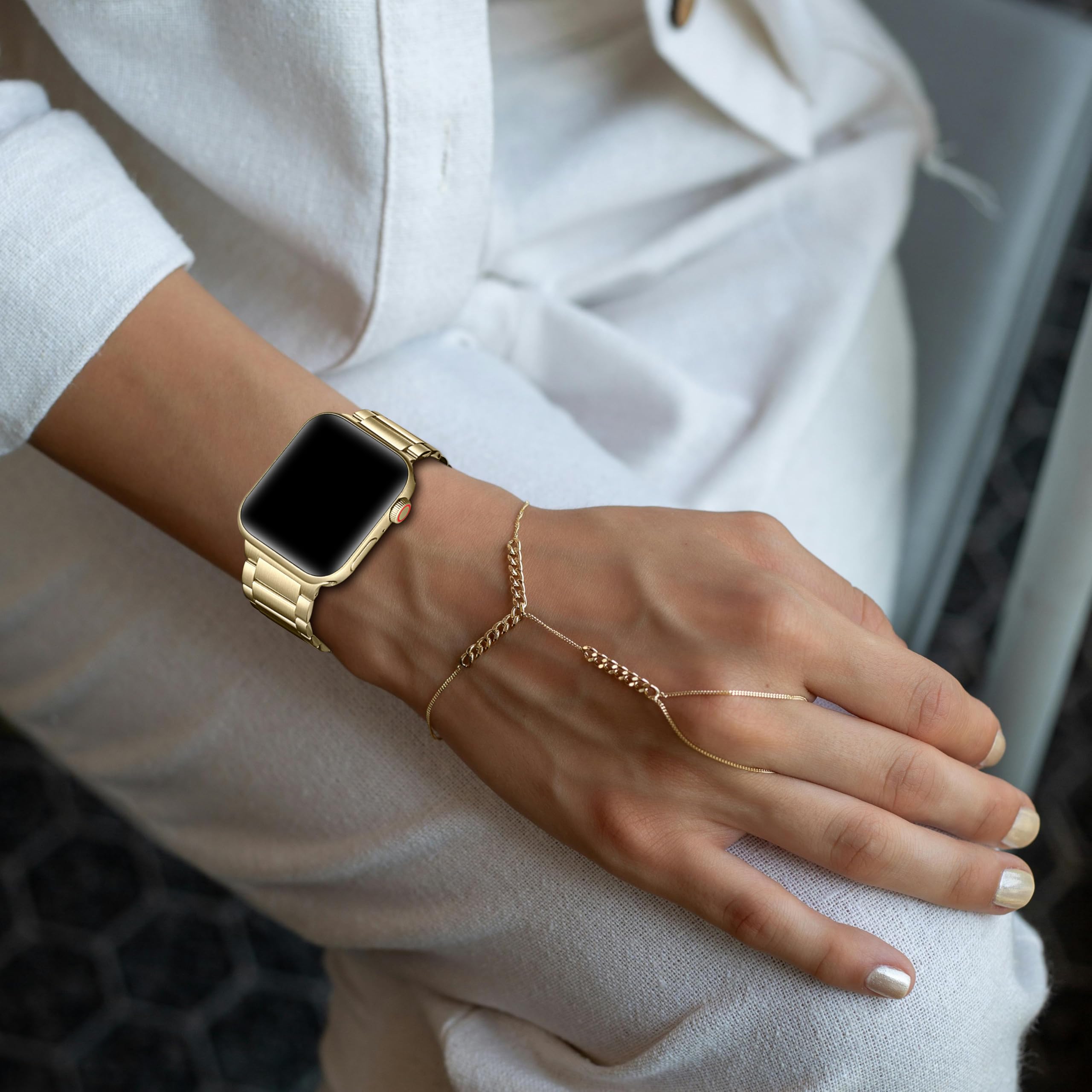 Libra Gemini Bracelet de rechange en acier inoxydable compatible avec Apple Watch 49 mm, 46 mm, 45 mm, 44 mm, iWatch Series 9/8/7/6/5/4/3/2/1 Ultra SE