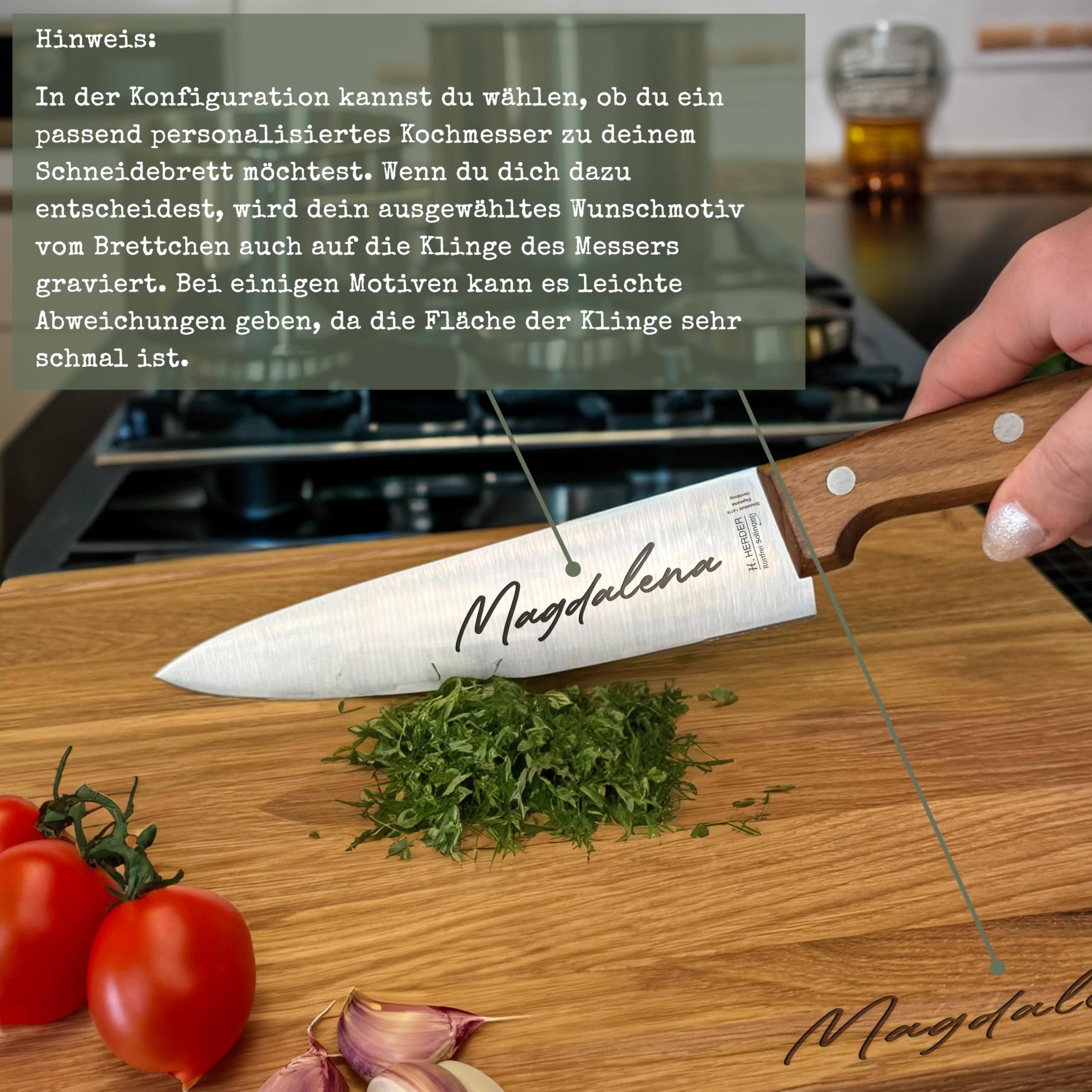 LOOXIS Personalisiertes Premium Schneidebrett mit Namen graviert – 40x30 cm, Eichenholz, Saftrille, Steakbrett, Charcuterie Board – Geschenkidee Männer, Frauen, Vatertag, Muttertag, Einzug – Motiv 8
