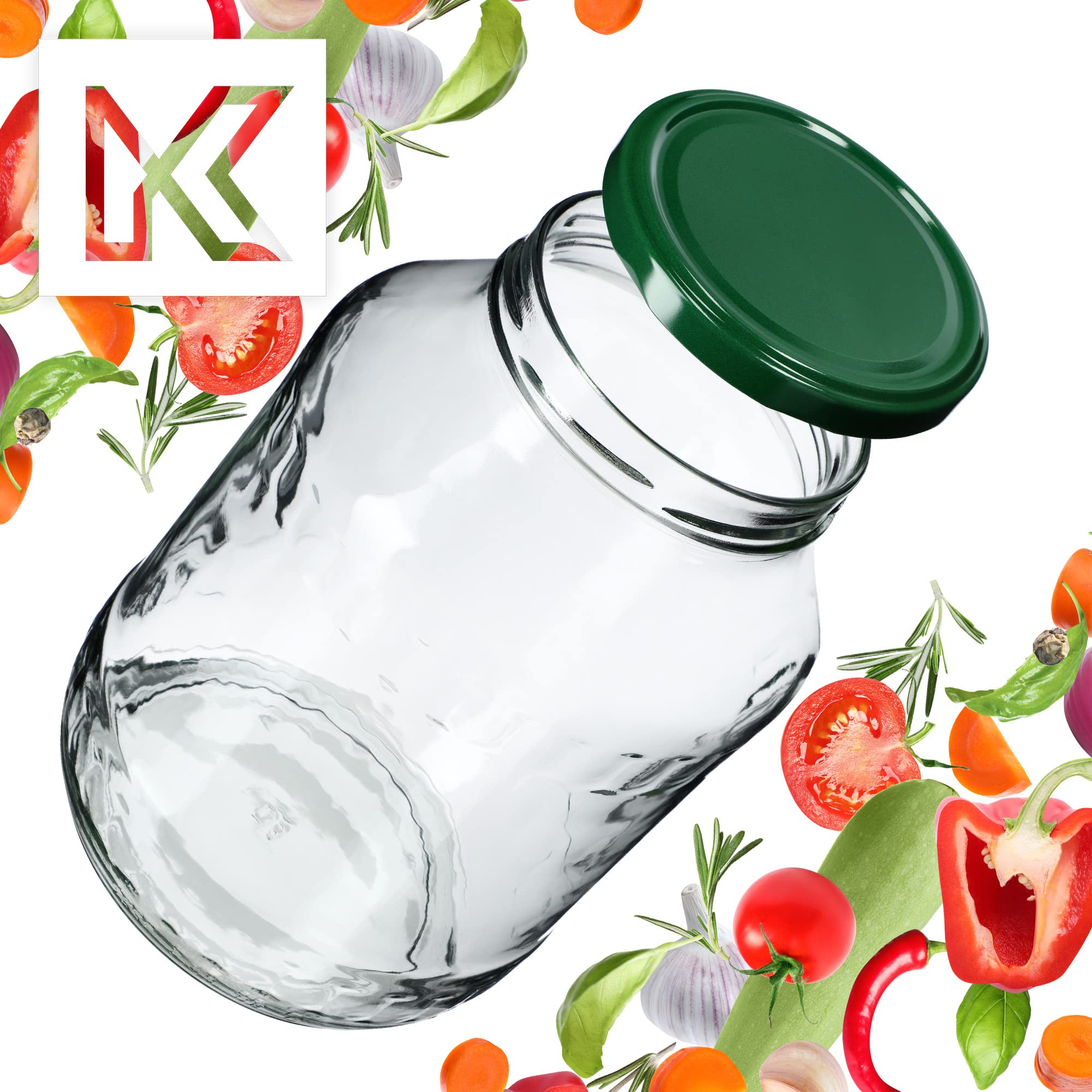 KADAX 12 barattoli di vetro da 1,7 l per conservare cetrioli miele